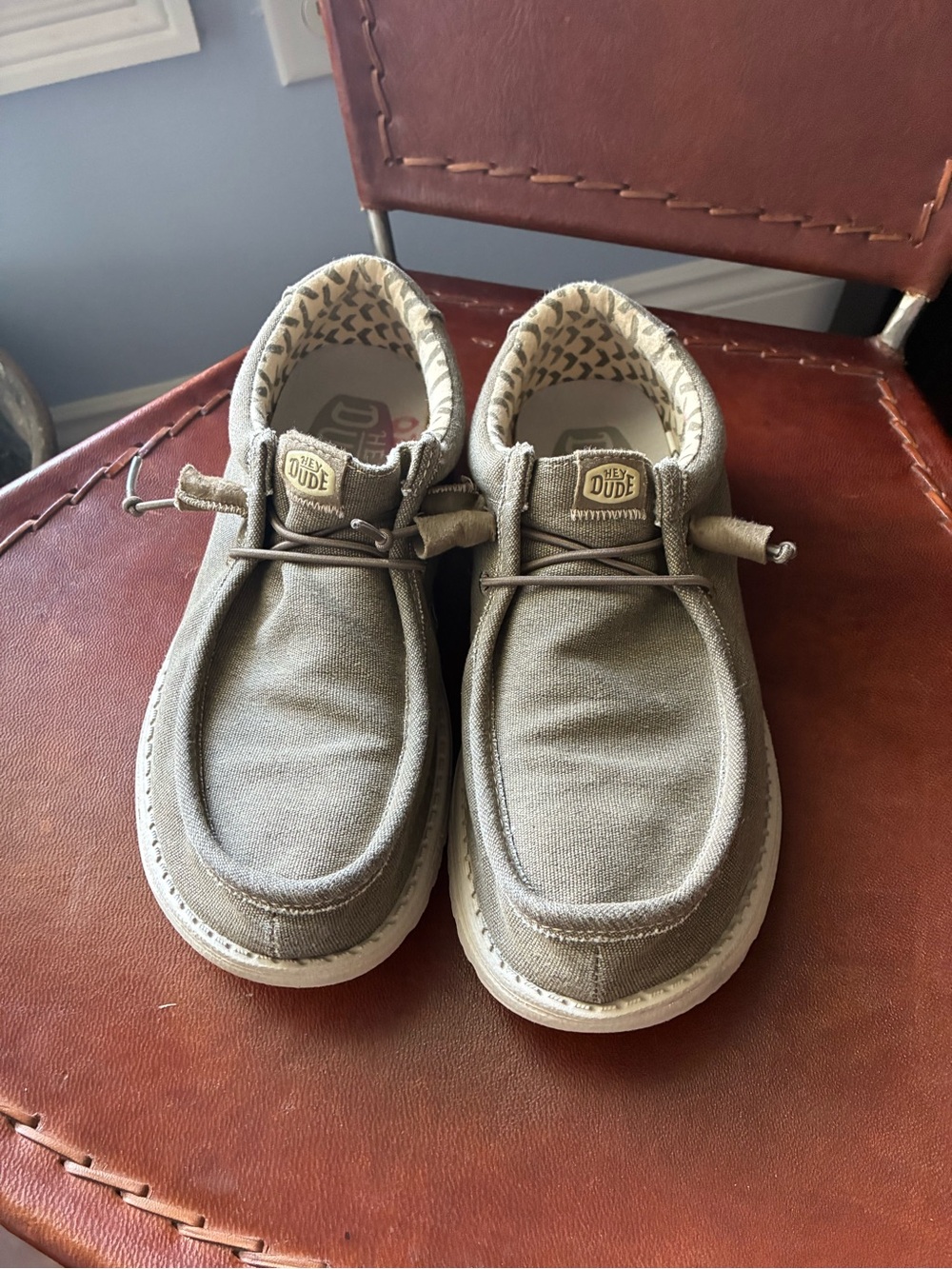 Hey Dude Canvas Slip-On Loafers in Taupe